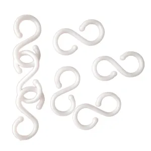 100Pcs Plastic S Hook Hanger Kitchen Bathroom Hanging Pot Hook(White)