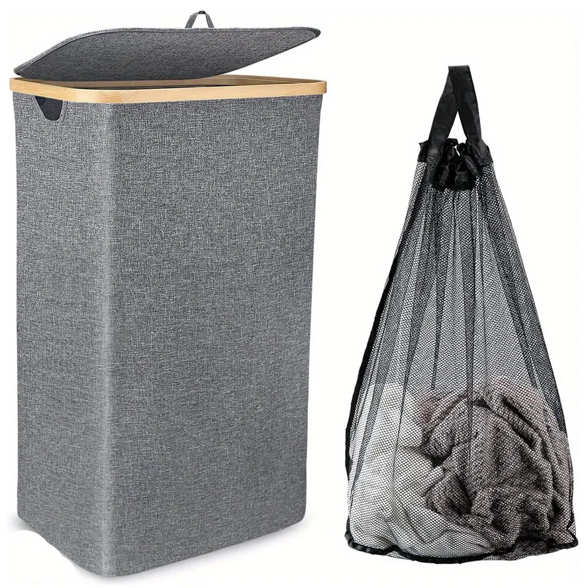 110L Large Laundry Hamper with Lid