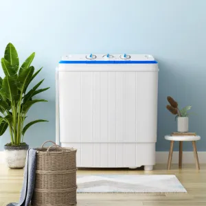 17.6 lbs Portable Washing Machine with Drain Pump-Blue