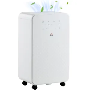 2000mL Portable Dehumidifier with Air Purifier, 24H Timer, 5 Modes, 10L/Day, for Home Laundry, White