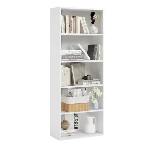 21.9" Width 5 Tiers Modern High Gloss Floor Bookshelf