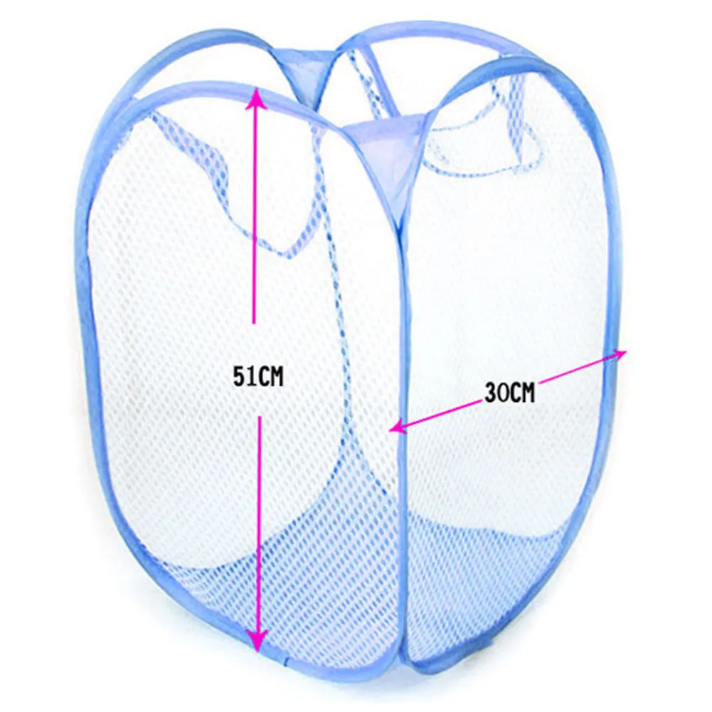 3 Pack Pop Up Folable Laundry Basket Mesh Hamper Washing Clothes Bag Storage Bin