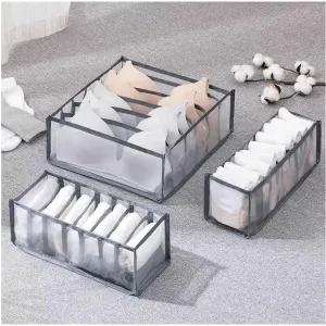 3-Piece Multipurpose Drawer Organizer Set AMP-JF-9 GREY