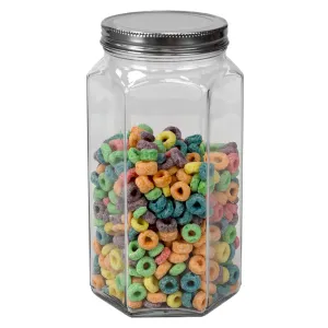 51 oz. Large Hexagon Glass Canister, Clear