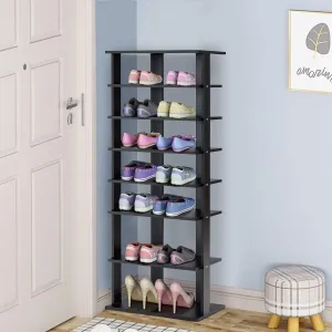 7-Tier Dual 14 Pair Shoe Rack Free Standing Concise Shelves Storage