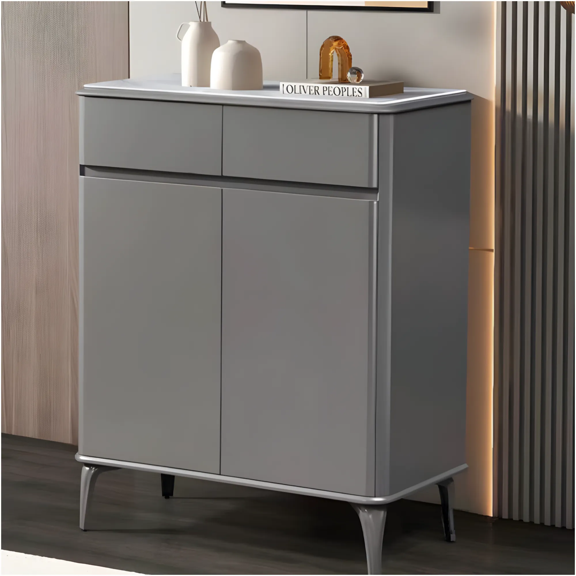 80 X 40 X 100Cm 2 Doors And 2 Drawers Freestanding Shoe Storage Cabinet K07-80