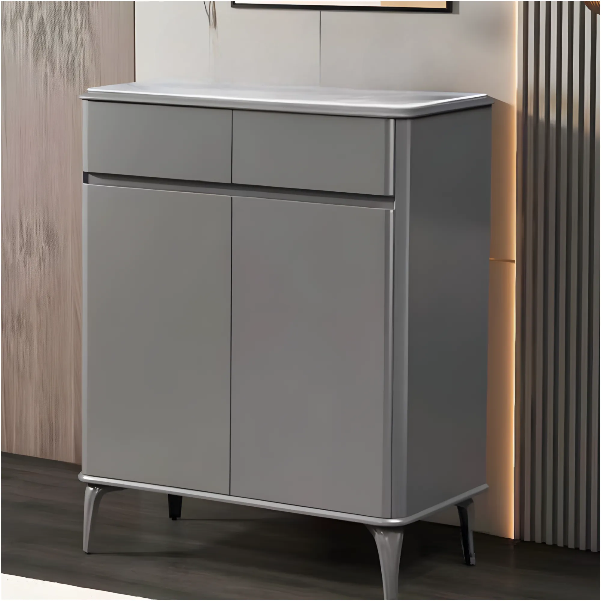 80 X 40 X 100Cm 2 Doors And 2 Drawers Freestanding Shoe Storage Cabinet K07-80