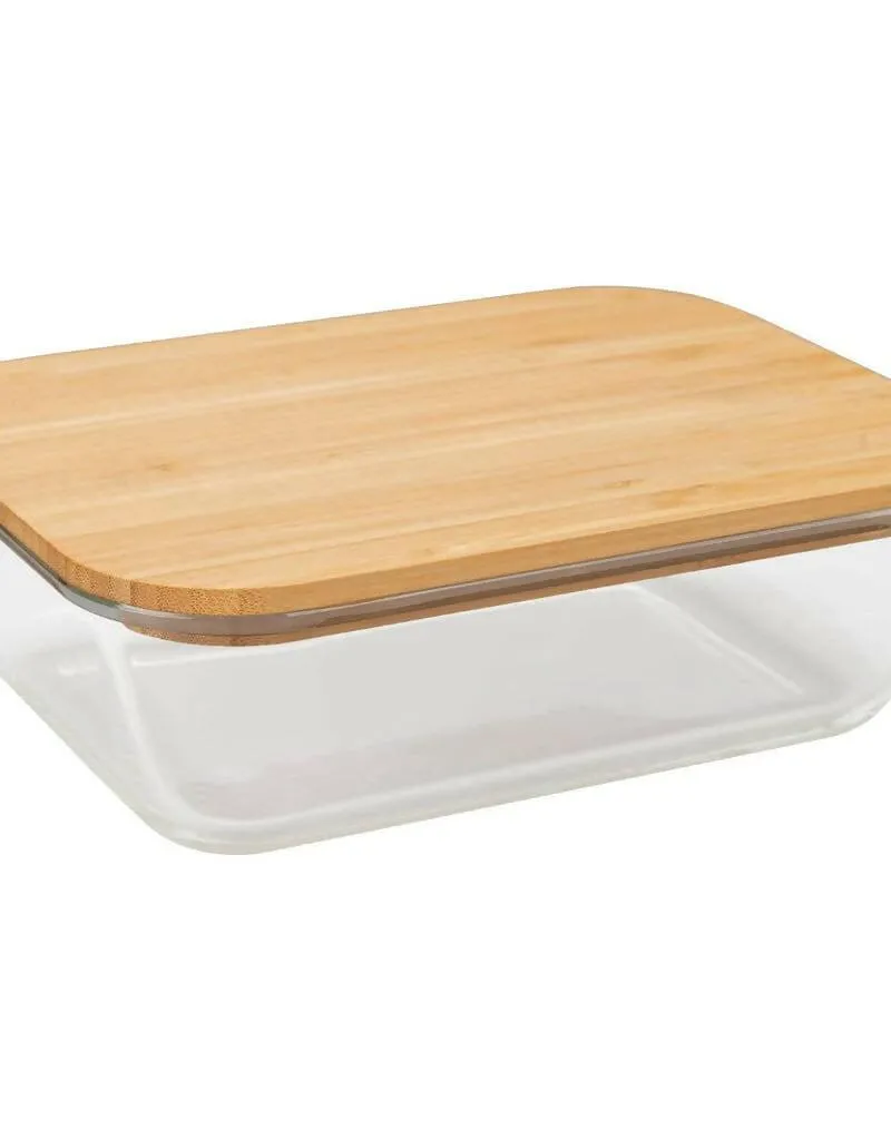 Acrylic Butter Dish with Bamboo Lid 500ml (3.5 x 5.8 x 2.3) Inches