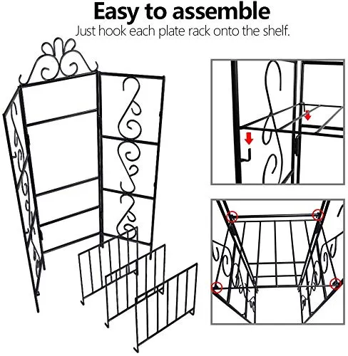 Amagabeli Standing Wire Shelf Shelving Unit Bakers Rack Metal Rustproof Organizer Corner Planter Stand Storage Shelves Black BG027