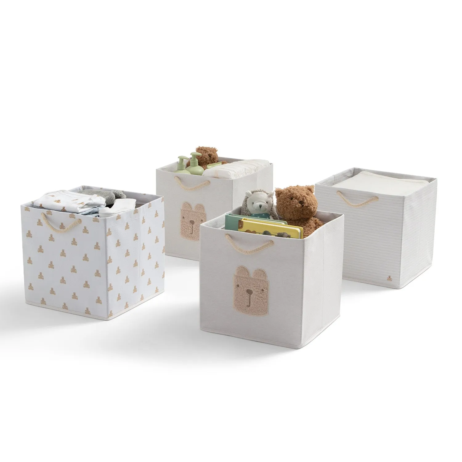 babyGap 4-Pack Brannan Bear Fabric Storage Bins with Handles