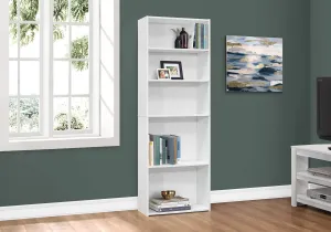 Bookcase - 72"H / White With 5 Shelves