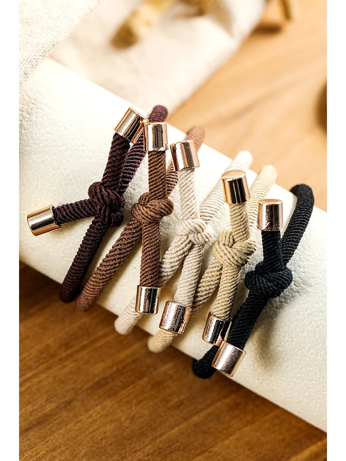 Camel Elastic Ponytail Hair Tie 5pcs