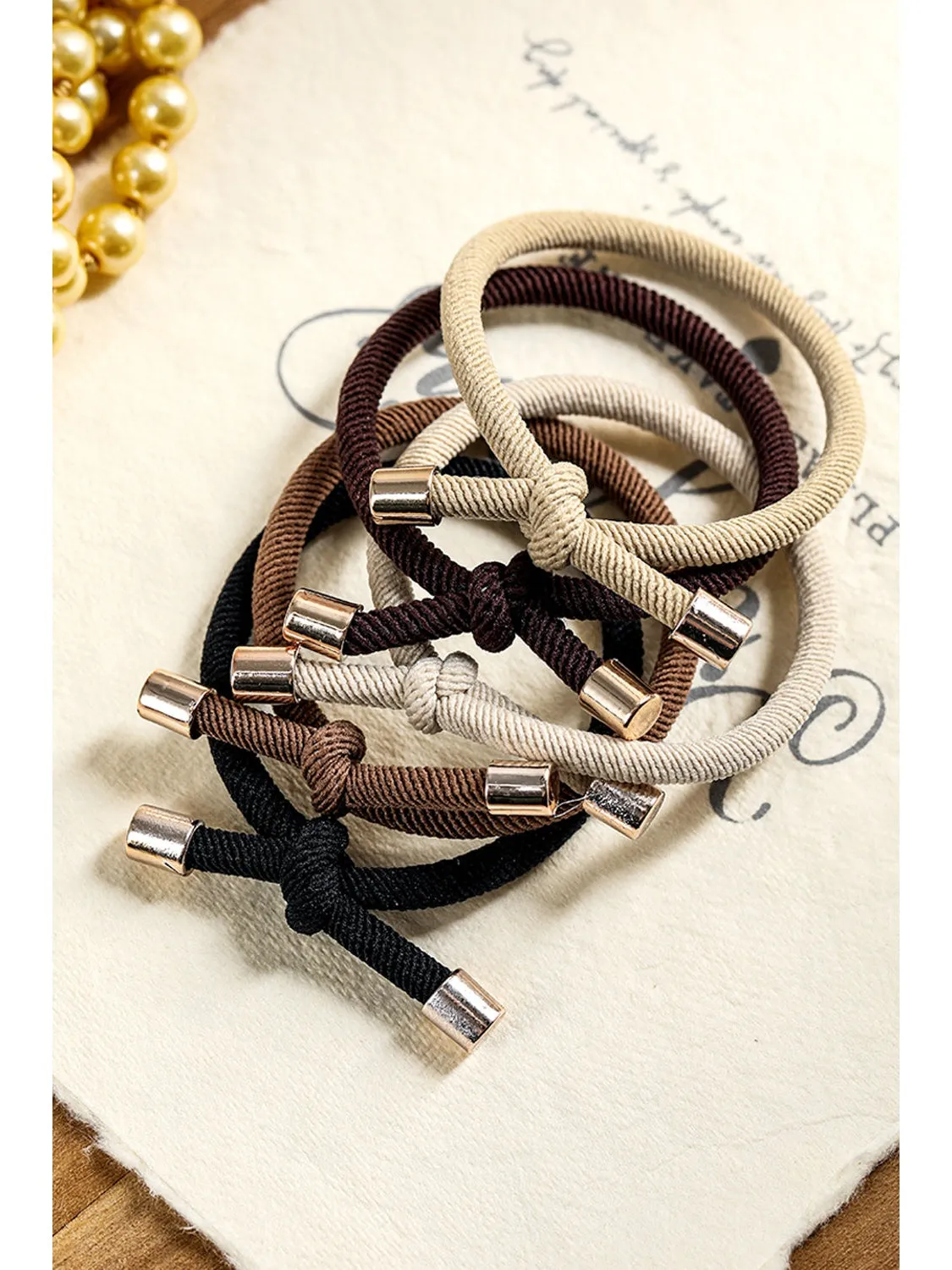 Camel Elastic Ponytail Hair Tie 5pcs