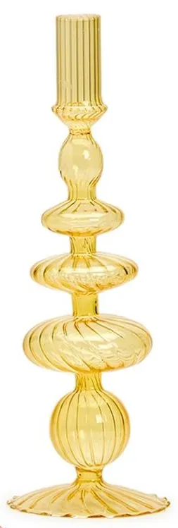 Colorful Hand-Blown Glass Candleholder