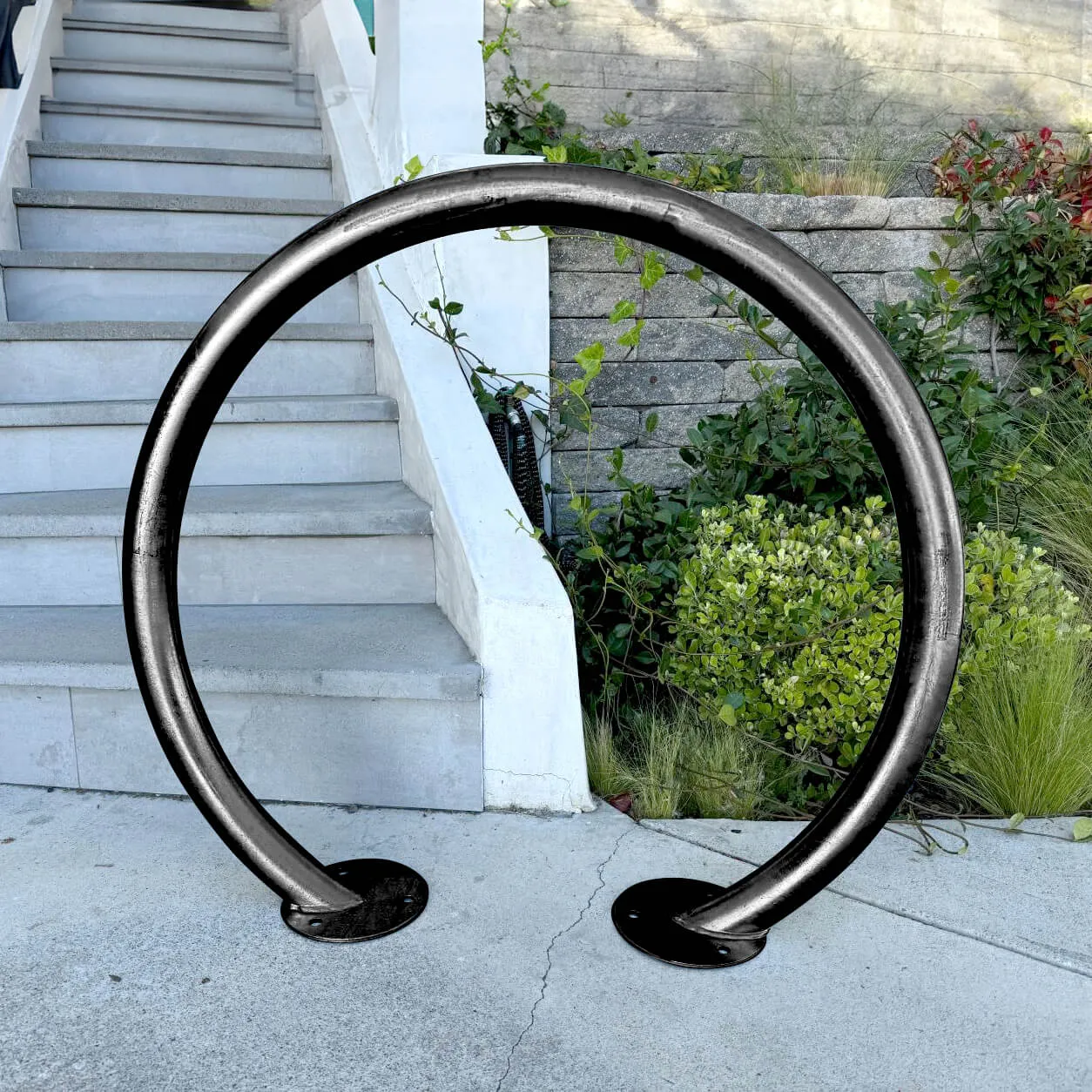 Commercial Circle Bike Racks - Surface Mount - Galvanized Steel - 2 Bike Capacity