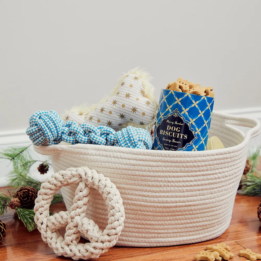 Cotton Rope Dog Toy Storage - Natural