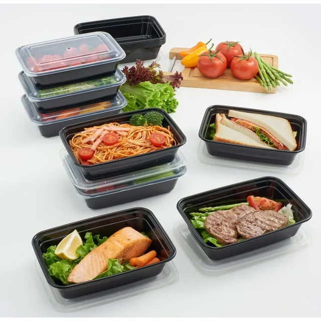 EDGE 32 oz 24 PC 1 Section Rectangle Meal Prep Containers (12 lids, 12 containers)