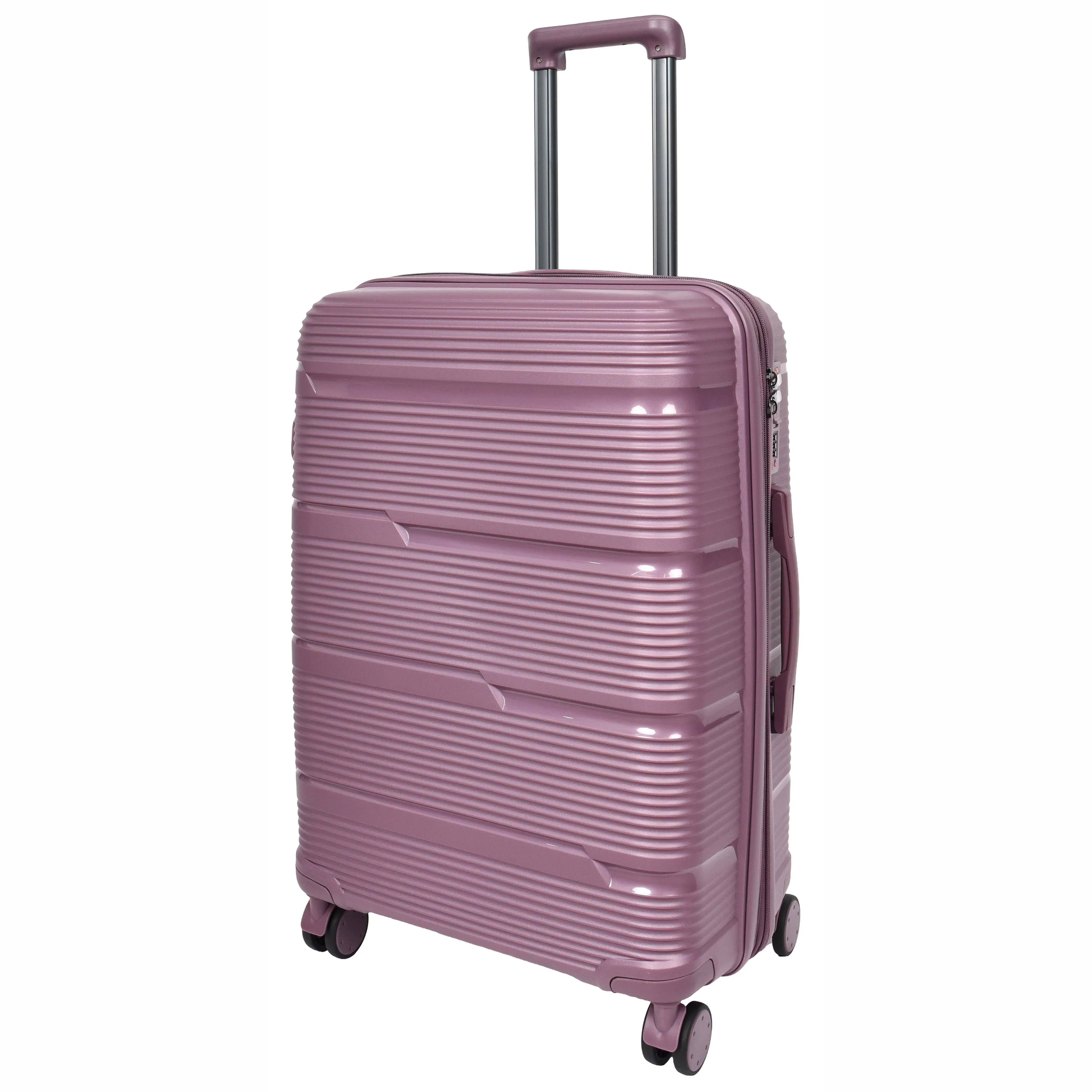 Expandable Hard Shell Luggage PP 8 Wheels Suitcases TSA Lock Travel Bags Titan Purple