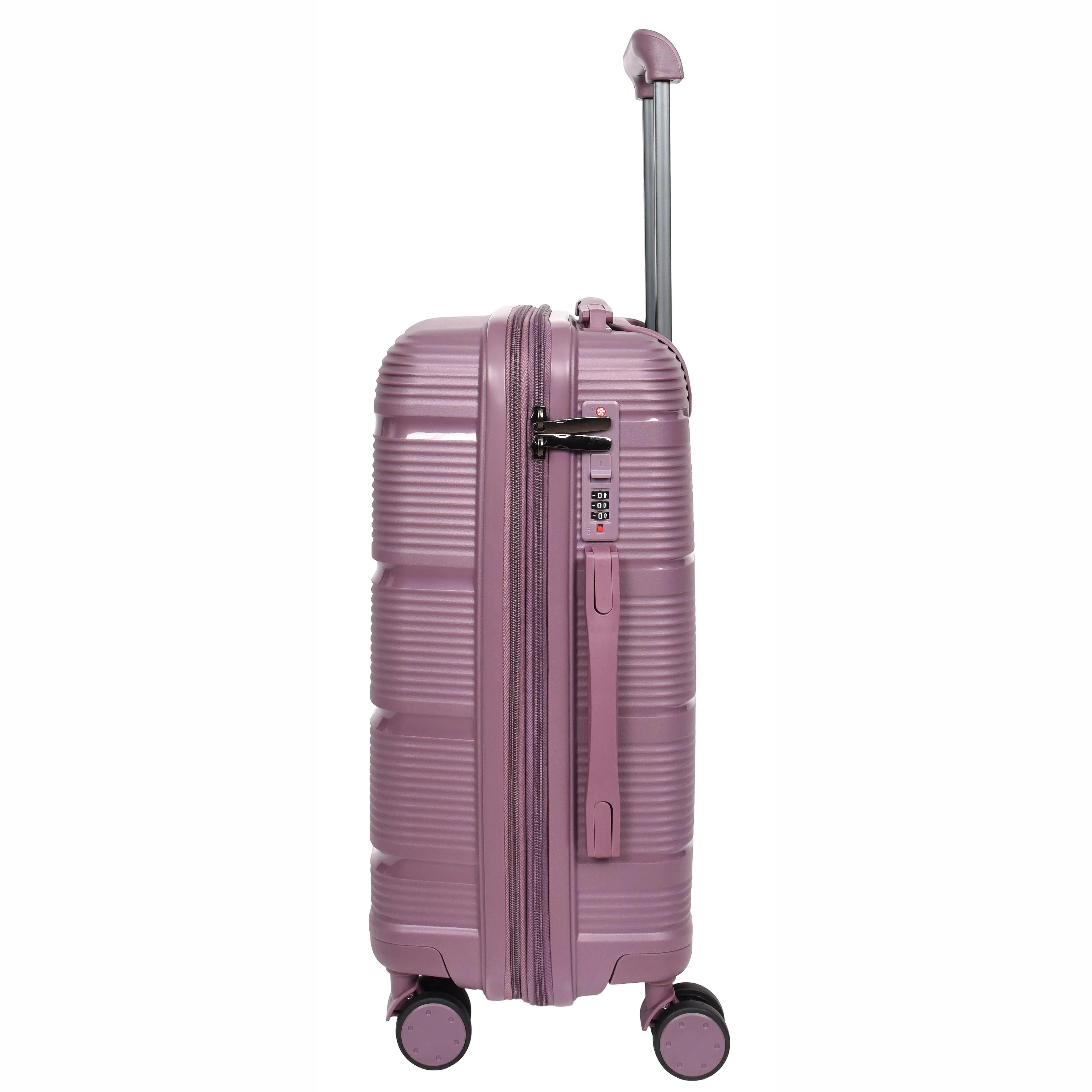 Expandable Hard Shell Luggage PP 8 Wheels Suitcases TSA Lock Travel Bags Titan Purple