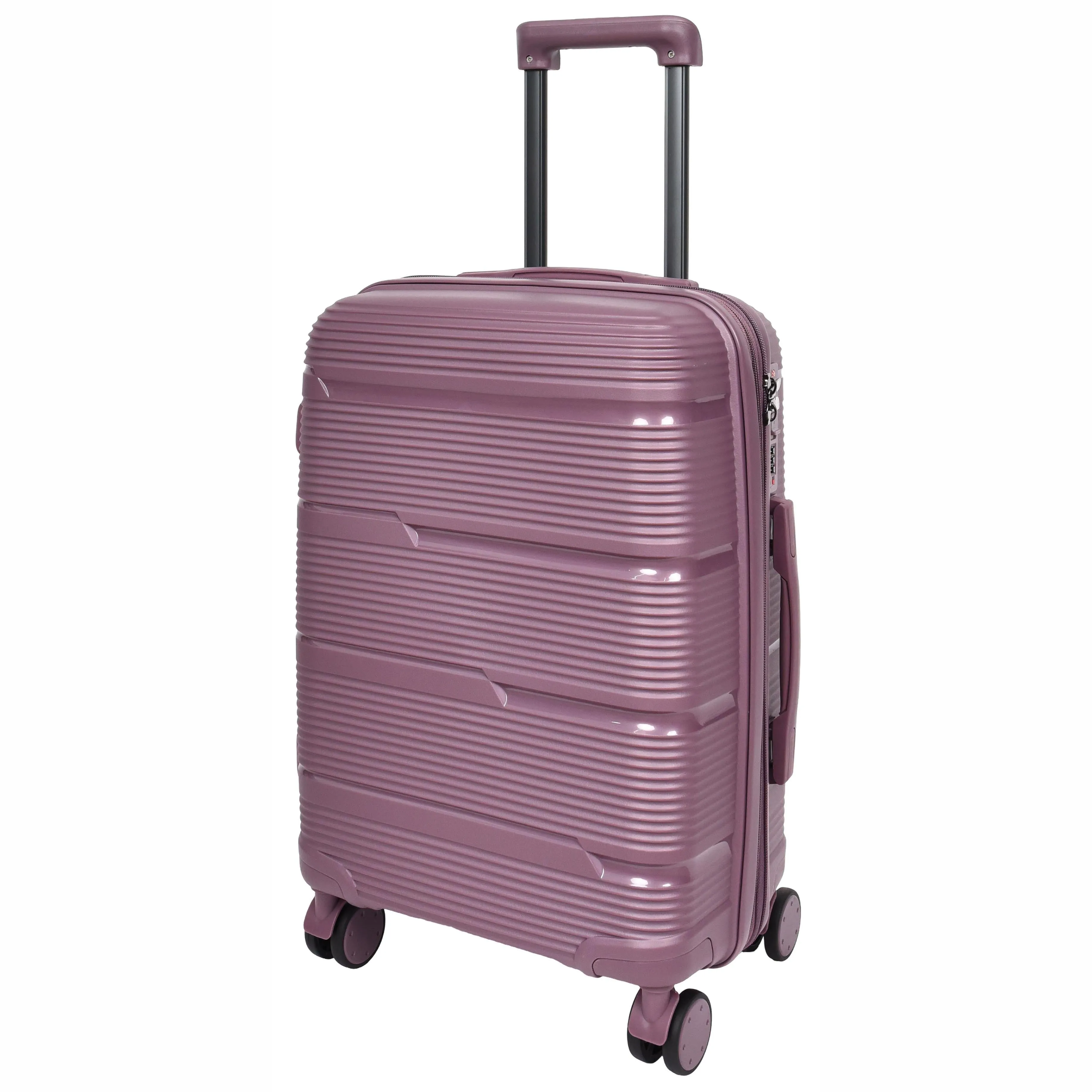 Expandable Hard Shell Luggage PP 8 Wheels Suitcases TSA Lock Travel Bags Titan Purple