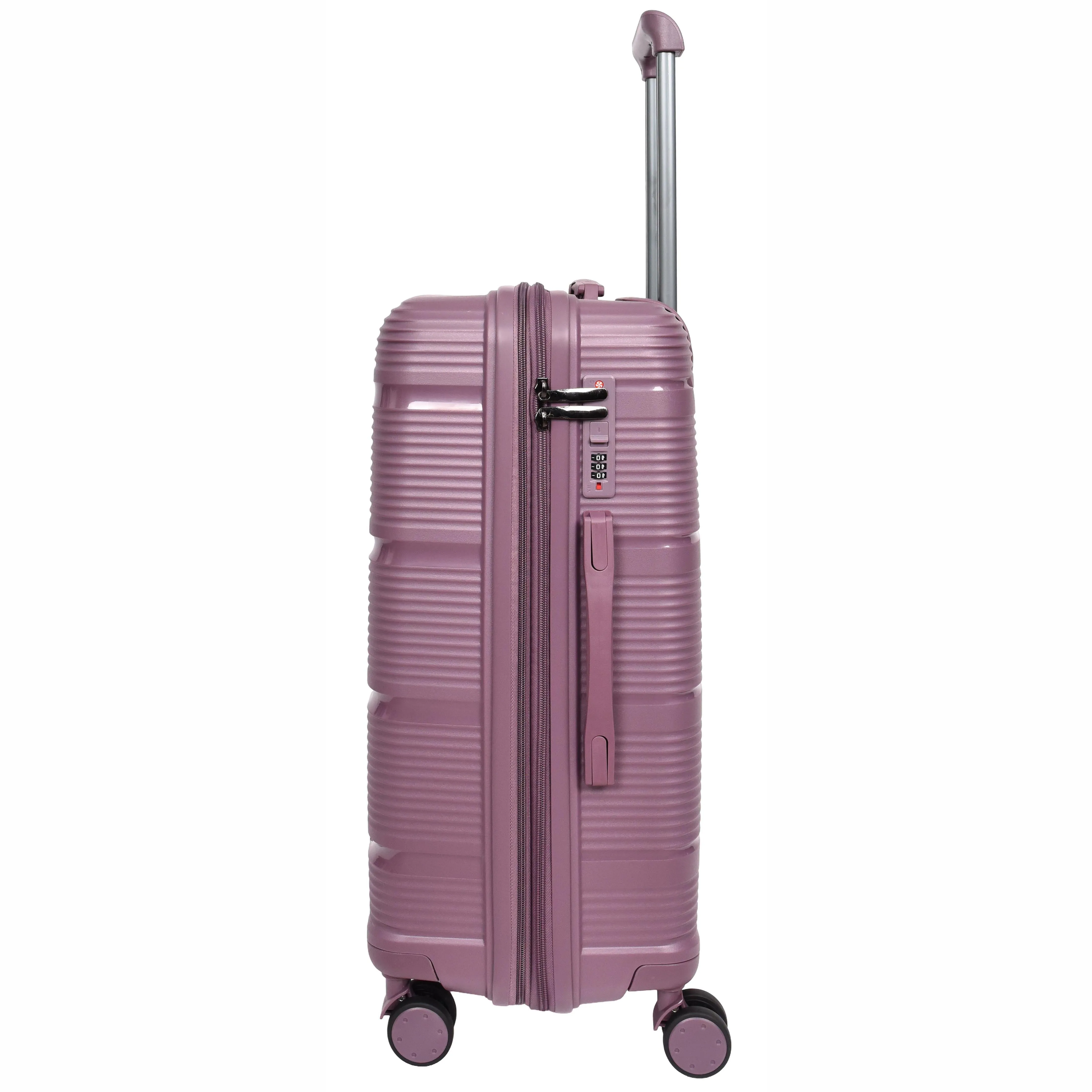 Expandable Hard Shell Luggage PP 8 Wheels Suitcases TSA Lock Travel Bags Titan Purple