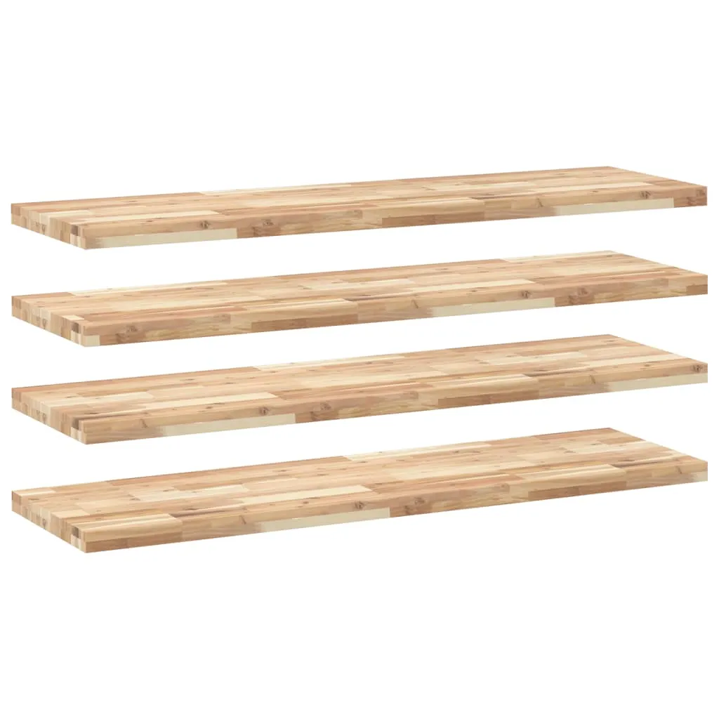 Floating Shelves 4 pcs 140x40x4 cm Untreated Solid Wood Acacia