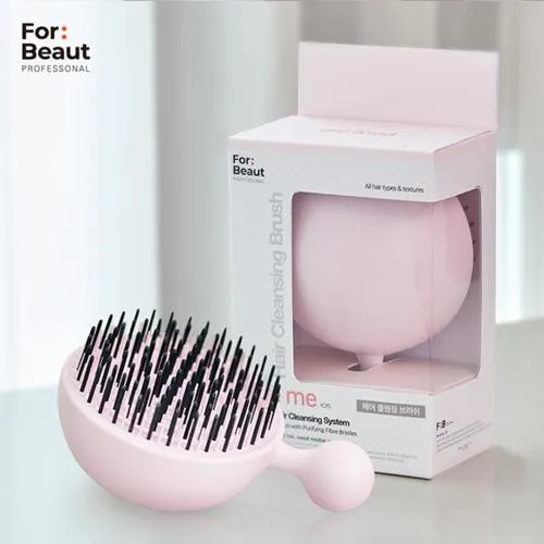 For Beaut Pure Me Detangling & Oil Removal Hair Brush - Cherry Blossom Pink (Made In Korea)