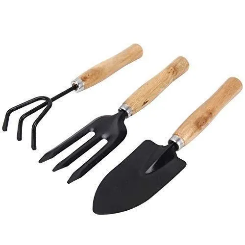 Gardening Tools kit Hand Cultivator, Small Trowel, Garden Fork (Set of 3)