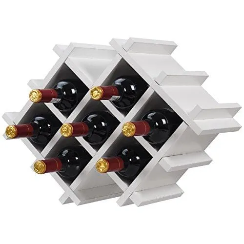 Giantex Set of 5 Wall Mount Wine Rack Set w/ Storage Shelves and Glass Holder (White)