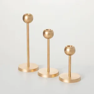 Gold Taper Candle Holder Set