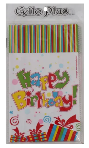 Happy Birthday Cellophane Bags  6X10" 25pc