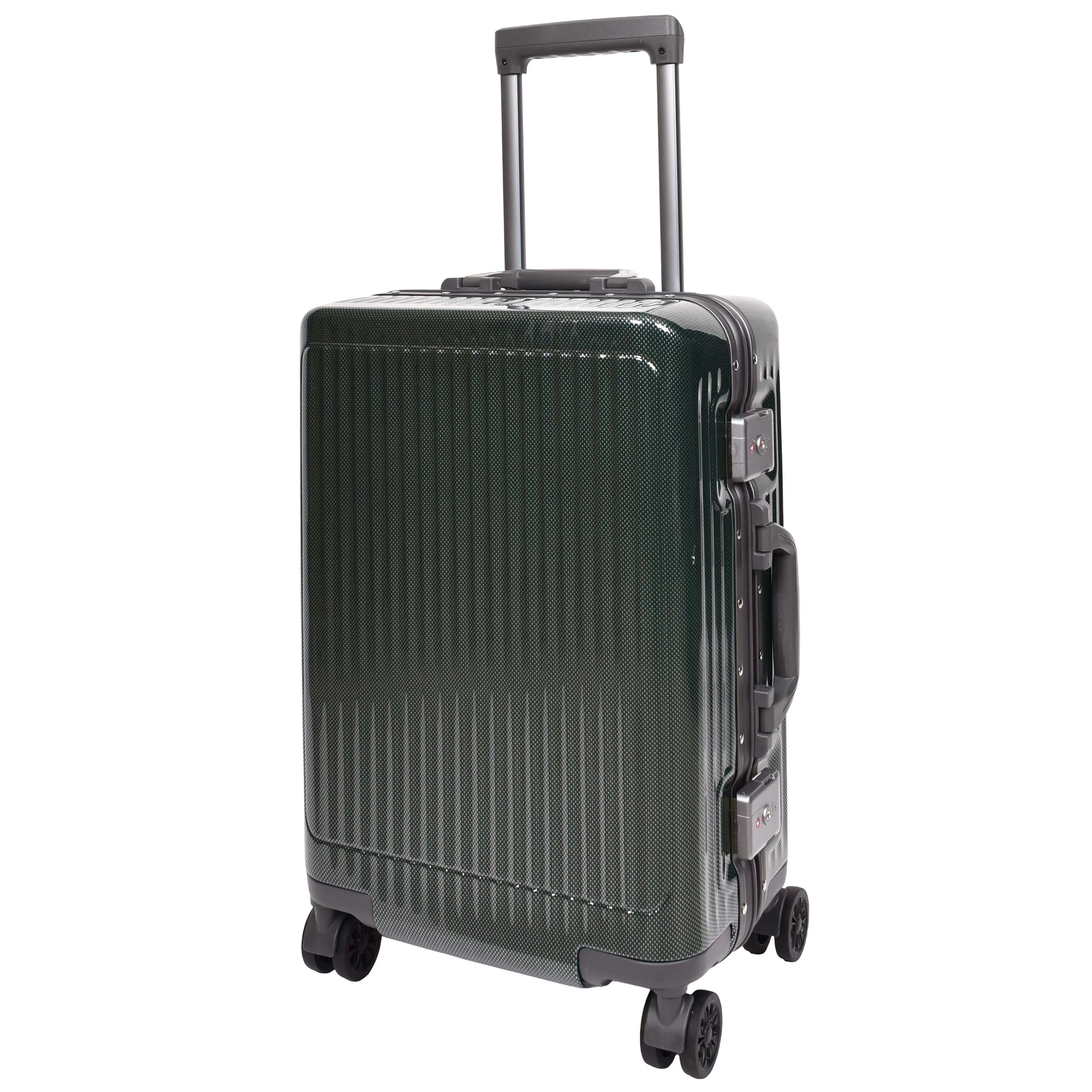 Hard side Spinner Luggage 8 Wheels Dual TSA Latch Metal Frame Suitcases Metatron Green