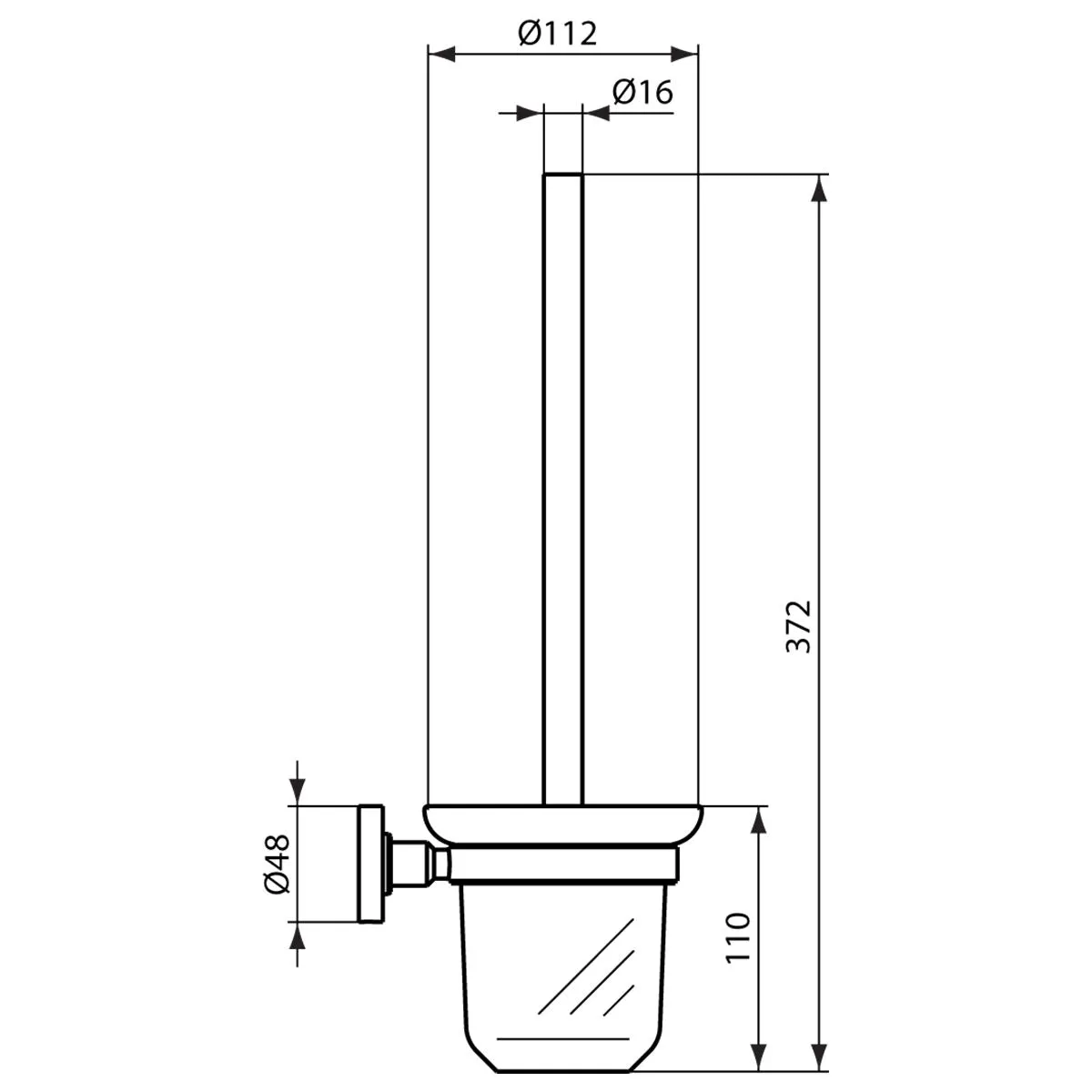 Ideal Standard IOM Wall-Mounted Toilet Brush & Holder in Silk Black - A9119XG