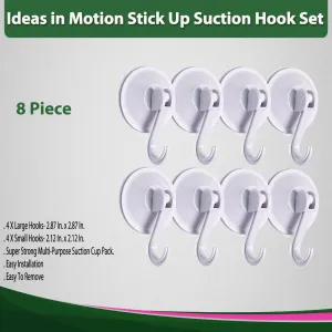 Ideas in Motion 8 Piece Stick Up Suction Hook Set