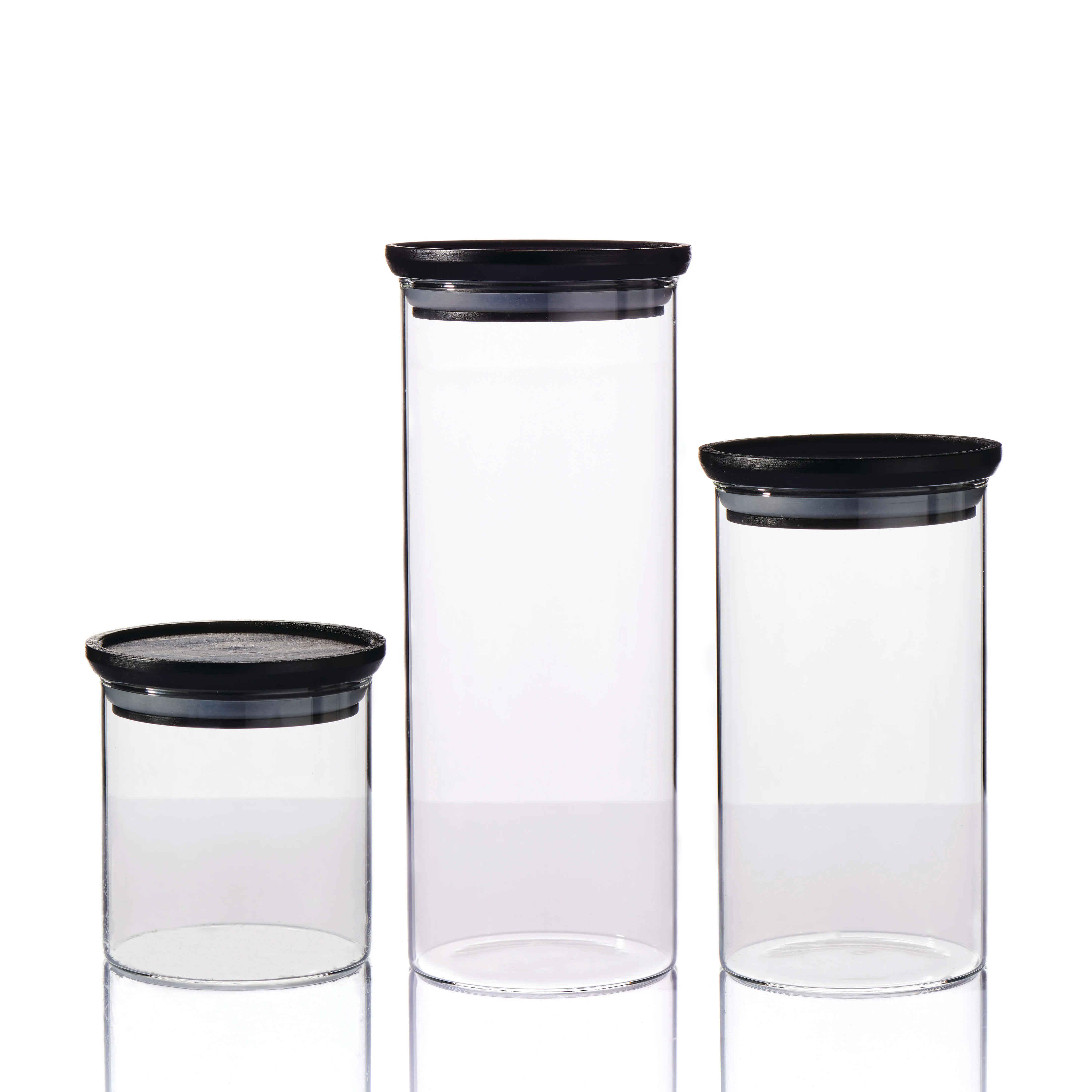 Industry Canisters - Set of 3 - Clear