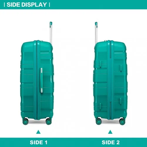 Kono 28 Inch Lightweight Polypropylene Hard Shell Suitcase with TSA Lock - Teal | Durable Travel Luggage with 360° Spinner Wheels