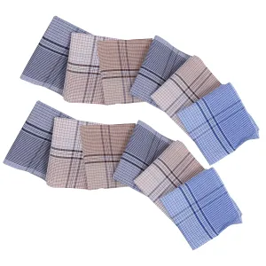 Kuber Industries Handkerchiefs | Soft Cotton | Hankies for Mans | Hankies for Boys | Small Check | Rumal for Mans | Boys | Wicking Sweat | Set of 12 | Multi