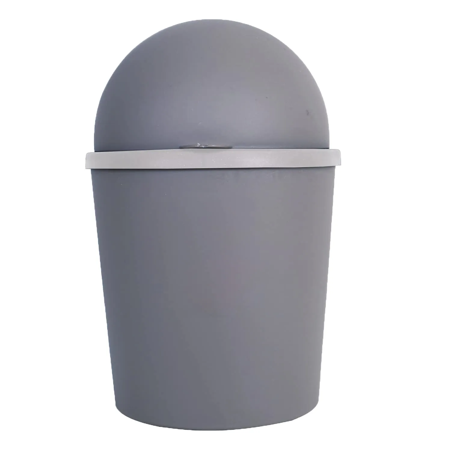 Kuber Industries Table Dustbin|Plastic Swinging Lid Waste Storage Garbage Bin|Desktop Trash Can For Study Table, Office(Gray)