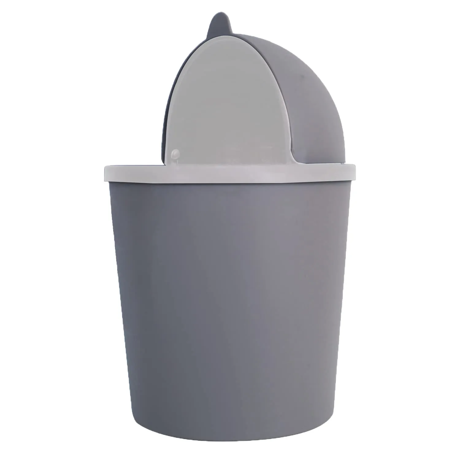 Kuber Industries Table Dustbin|Plastic Swinging Lid Waste Storage Garbage Bin|Desktop Trash Can For Study Table, Office(Gray)