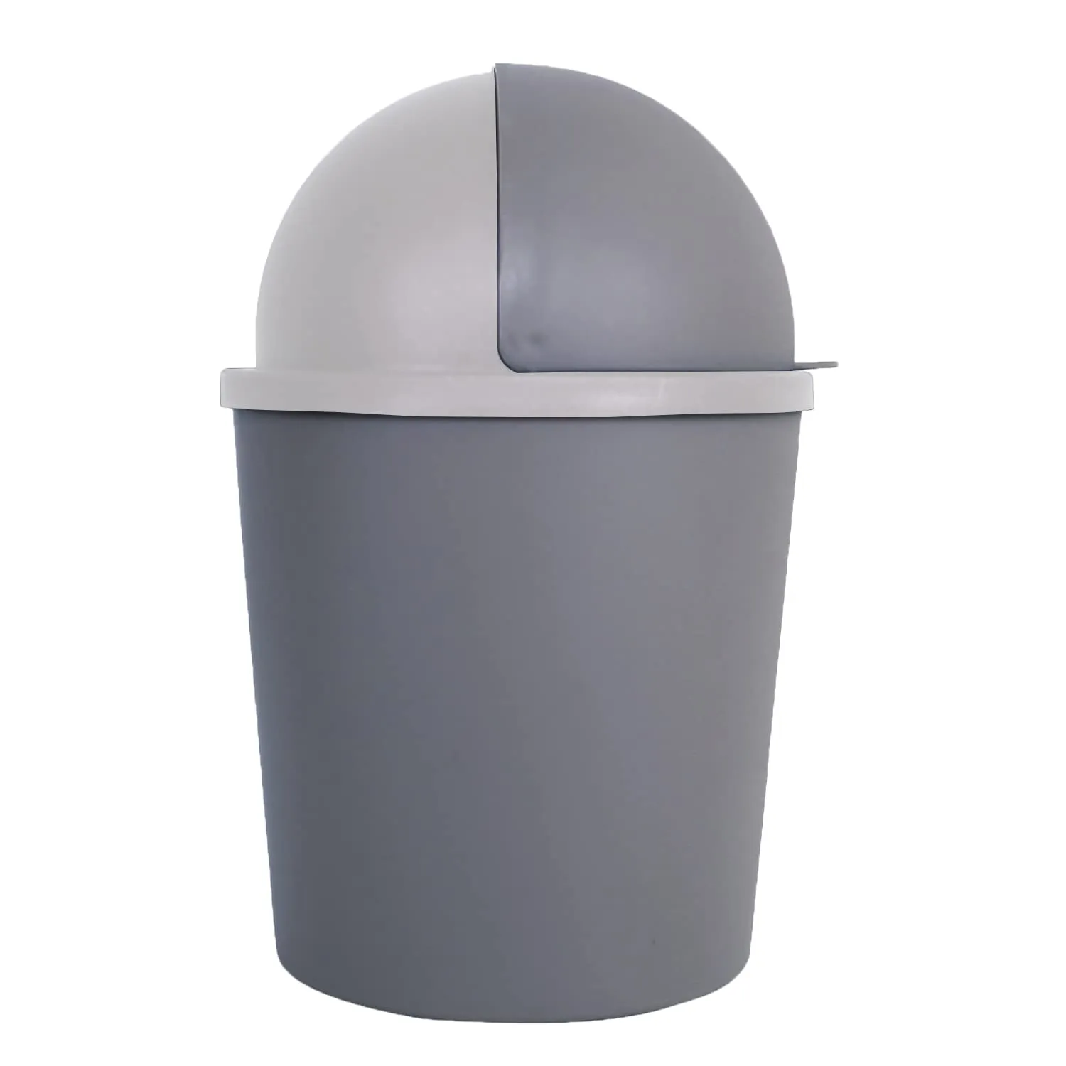 Kuber Industries Table Dustbin|Plastic Swinging Lid Waste Storage Garbage Bin|Desktop Trash Can For Study Table, Office(Gray)