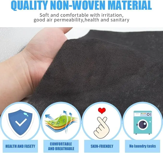 KUDIZE Disposable Non-Woven Bed Sheet (42 x 80 Inch) for Hospital, Hotel, Clinic, Spa, Travelling, Saloon, Saunas, Tattoo and Outing for Man, Woman, Elderly and Baby Care. (Black, Pack Of-50)