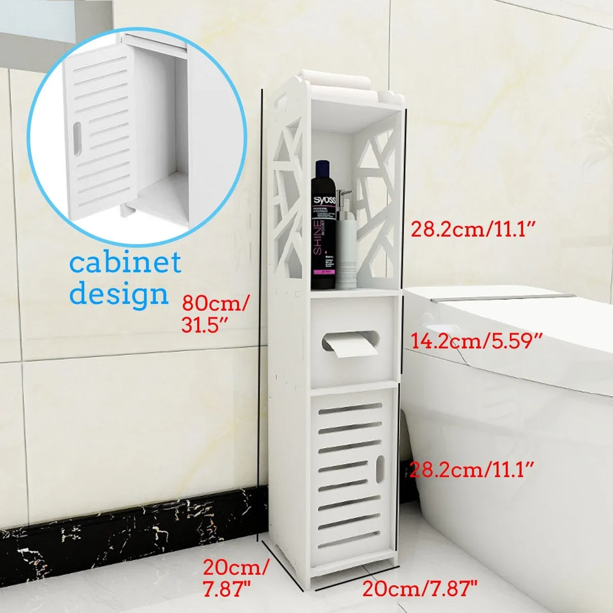 Large Size Bathroom Corner Storage Shelf Cabinet Toilet Vanity Cabinet Bath Sink Organizer