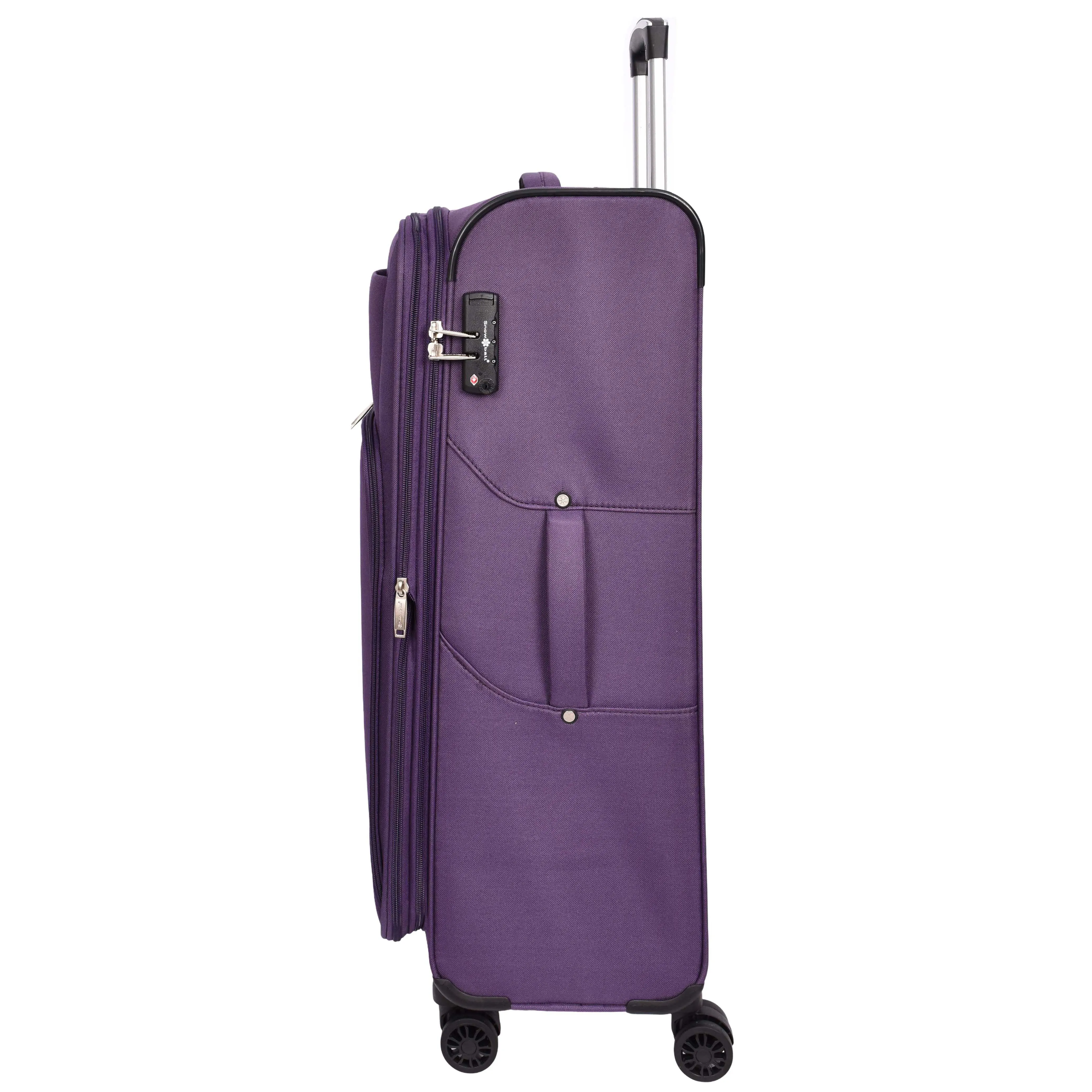 Lightweight Soft Suitcase 8 Wheel Expandable Luggage Pokeno Purple