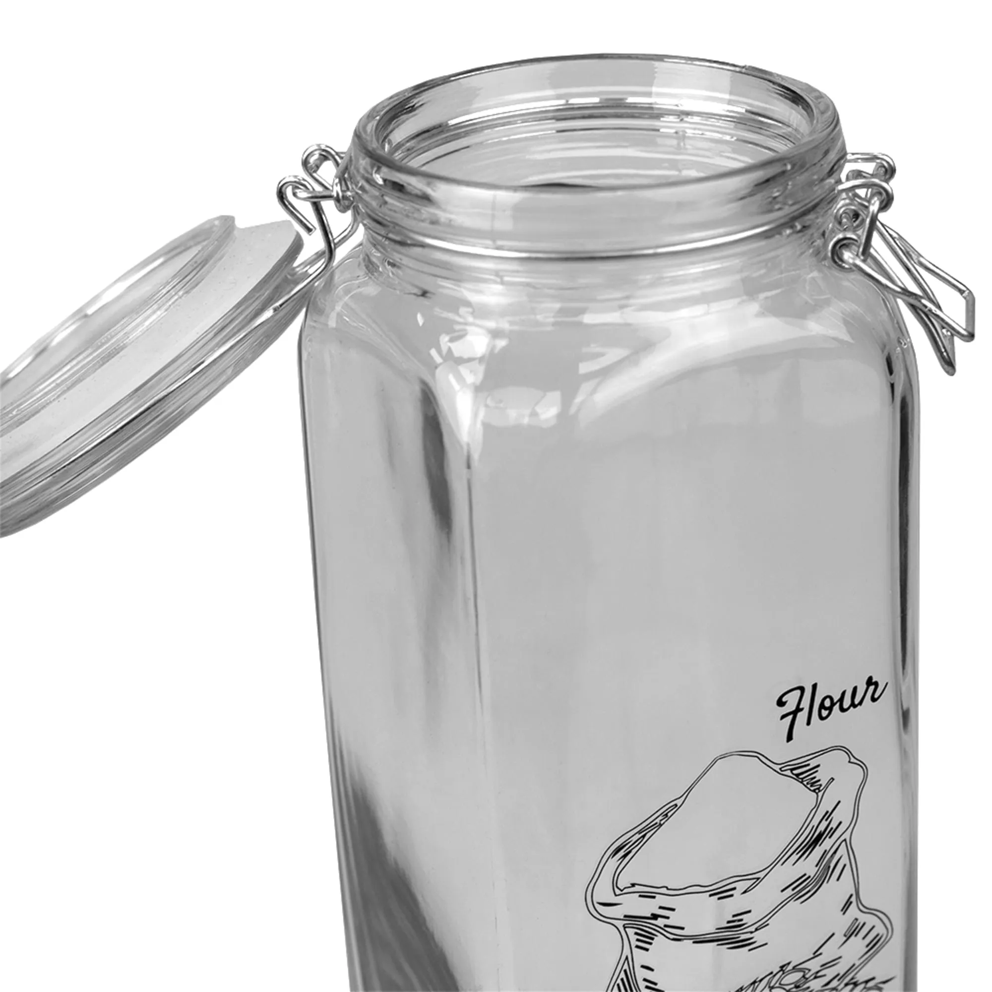 Ludlow 67 oz. Glass Canister with Metal Clasp, Clear