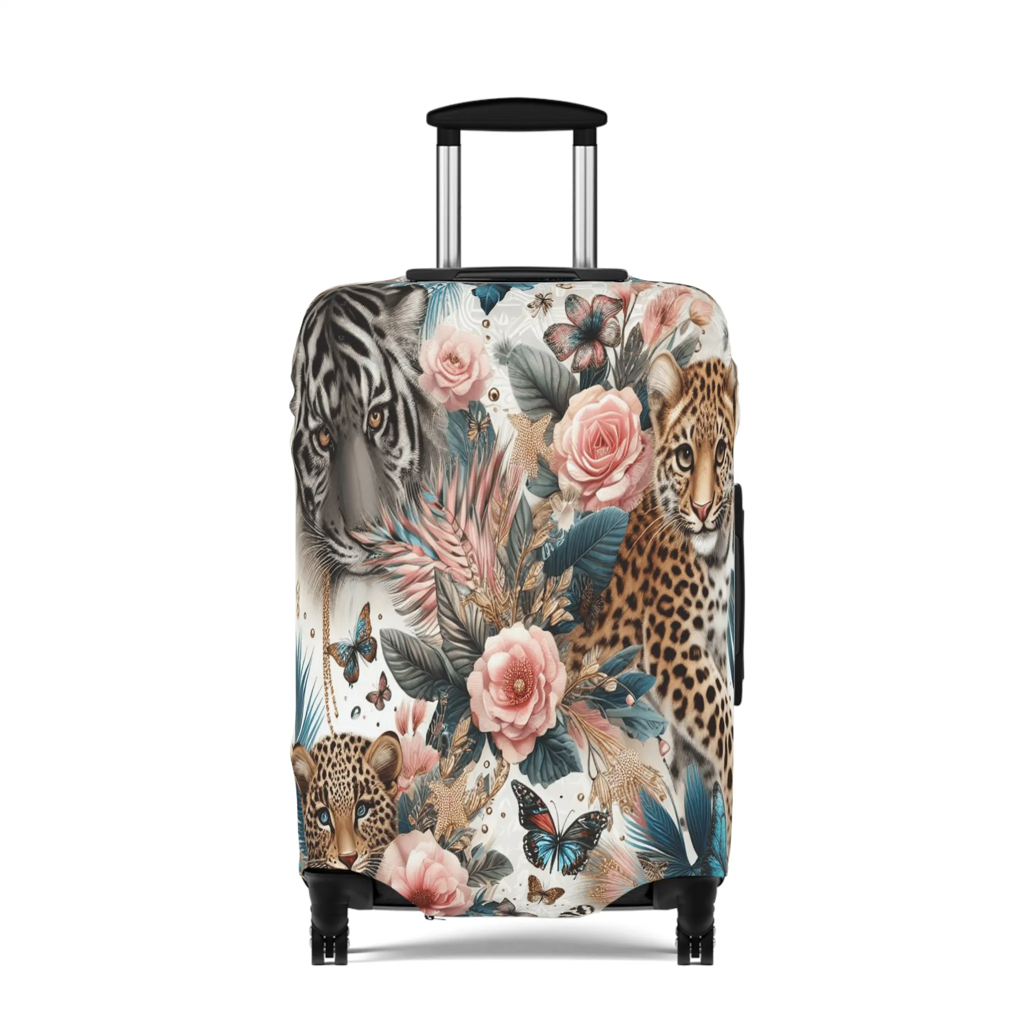 Luggage Cover, Floral Tiger and Leopards, awd-1438