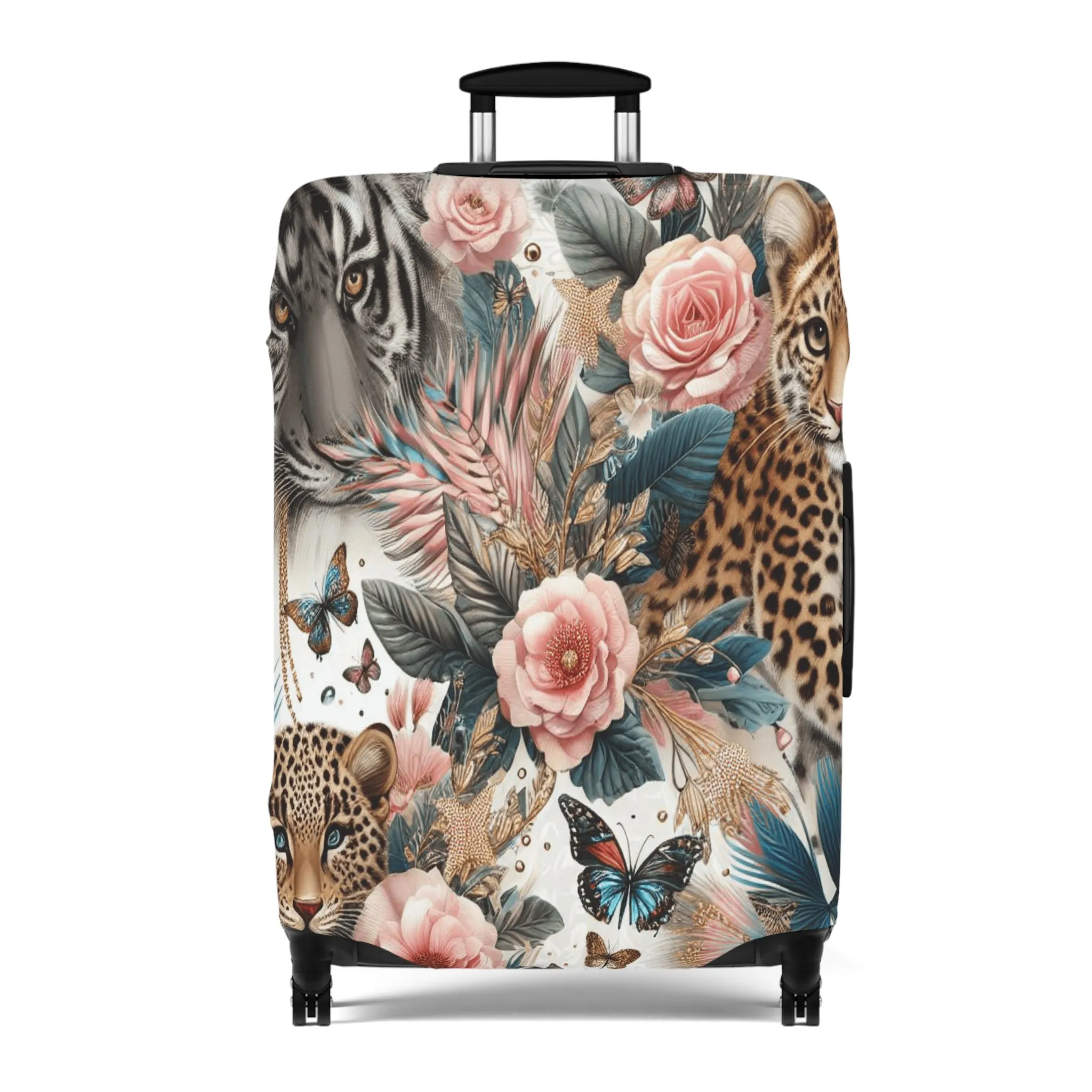 Luggage Cover, Floral Tiger and Leopards, awd-1438