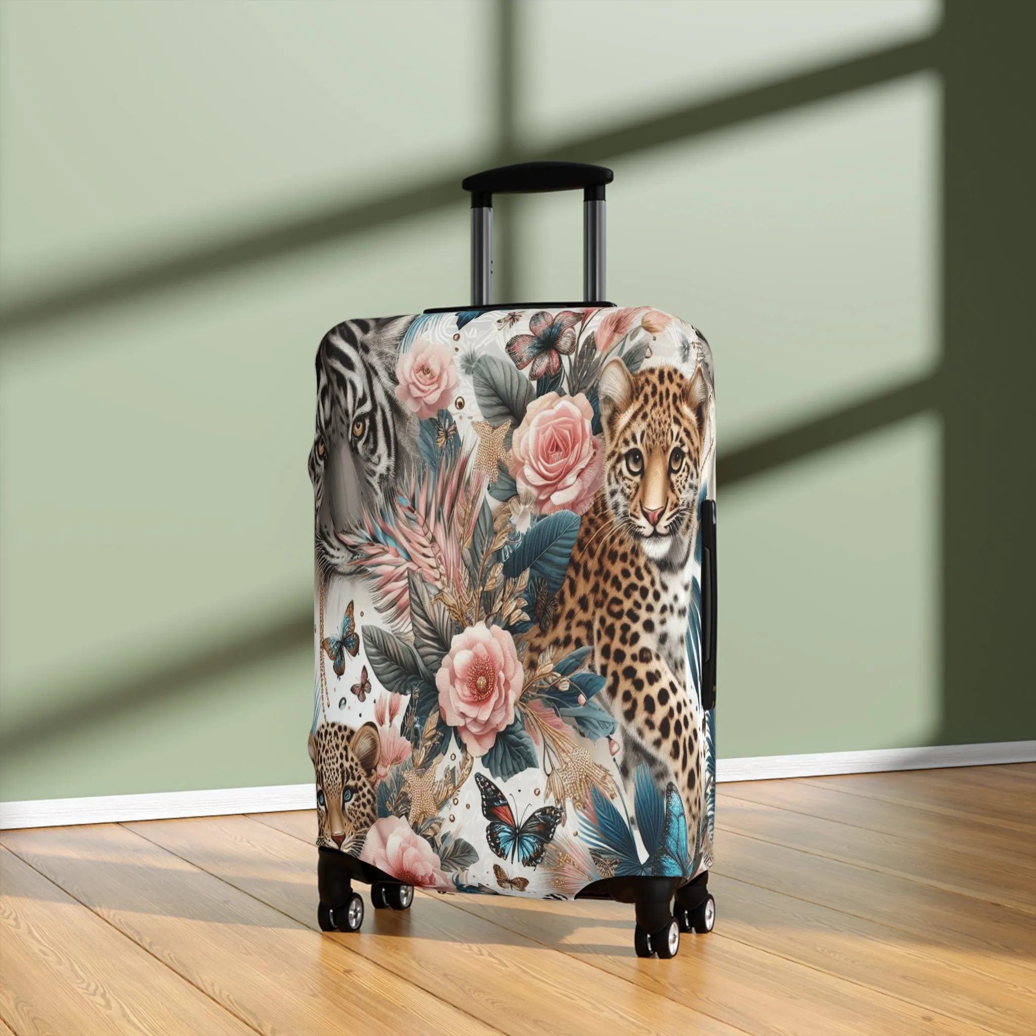 Luggage Cover, Floral Tiger and Leopards, awd-1438