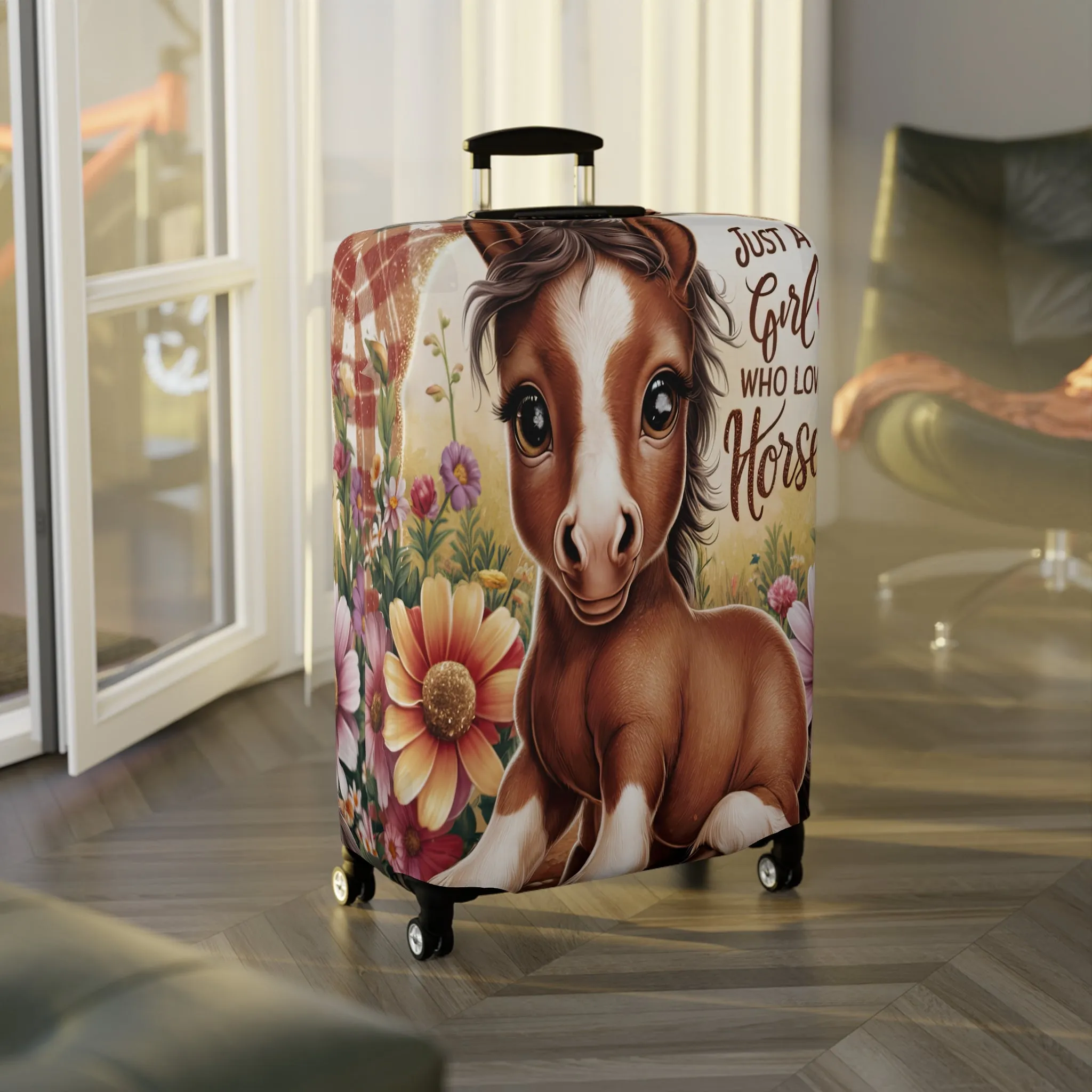 Luggage Cover, Just a Girl who Loves Horses, awd-3096