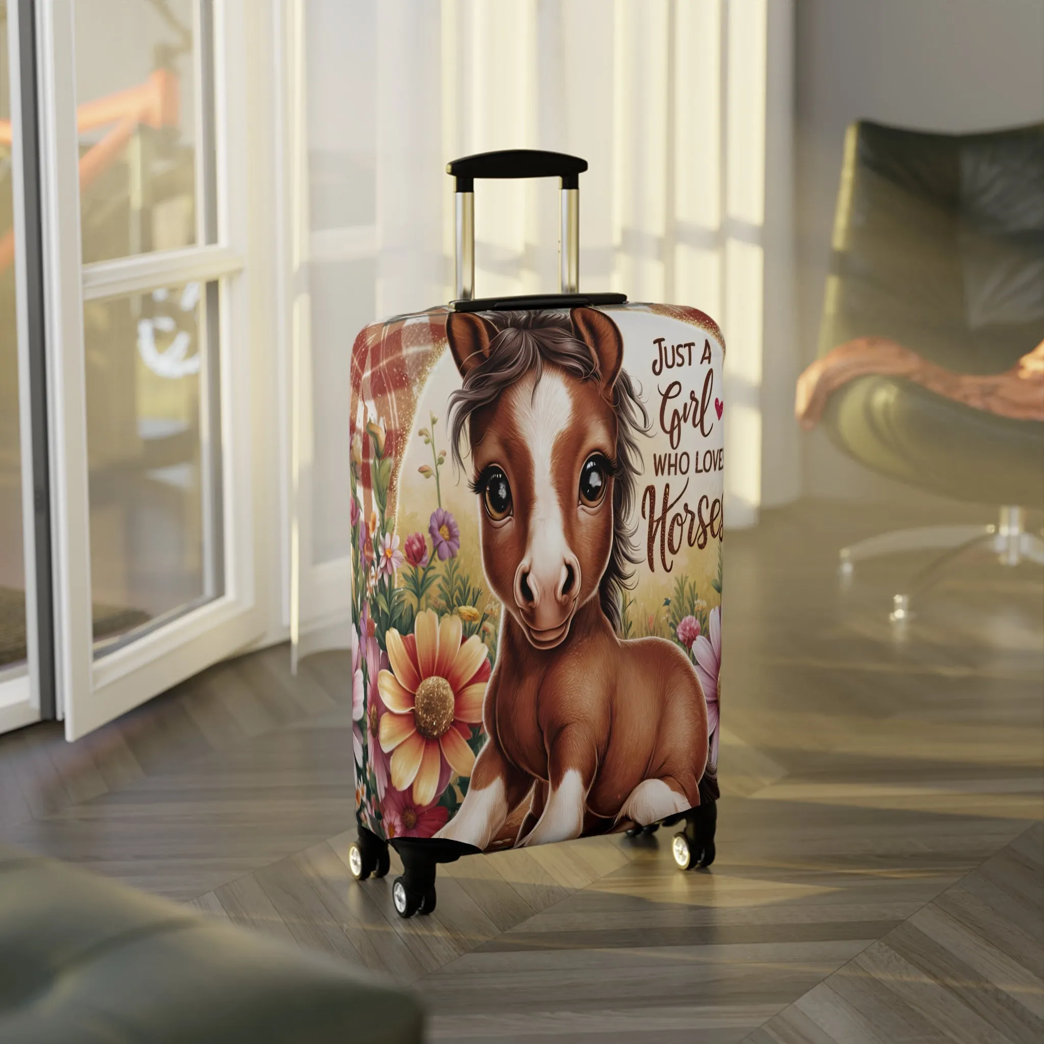 Luggage Cover, Just a Girl who Loves Horses, awd-3096