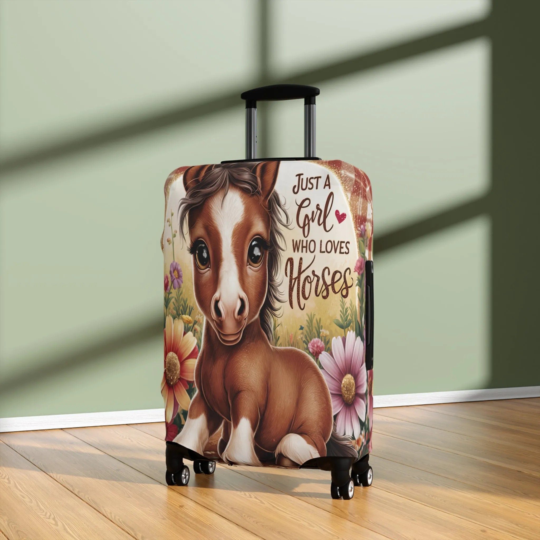 Luggage Cover, Just a Girl who Loves Horses, awd-3096